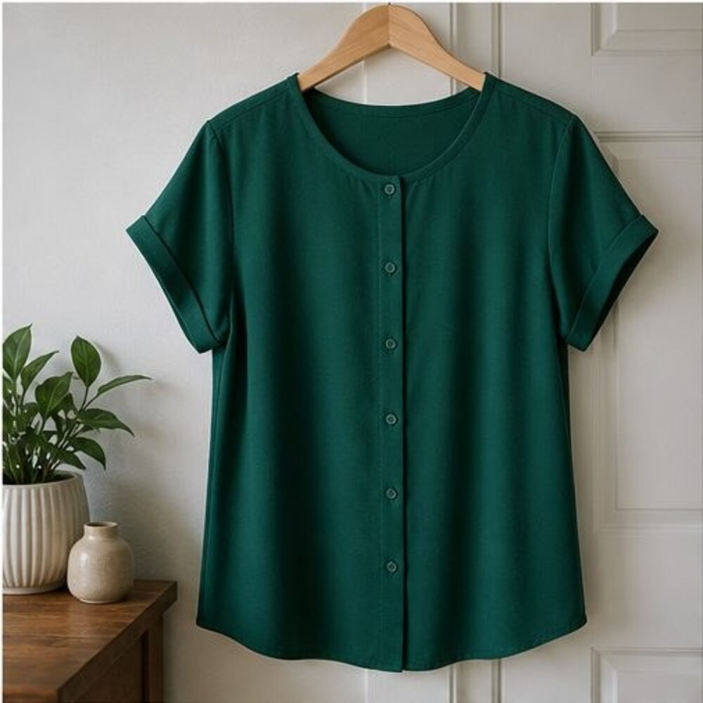 Emerald Button Blouse